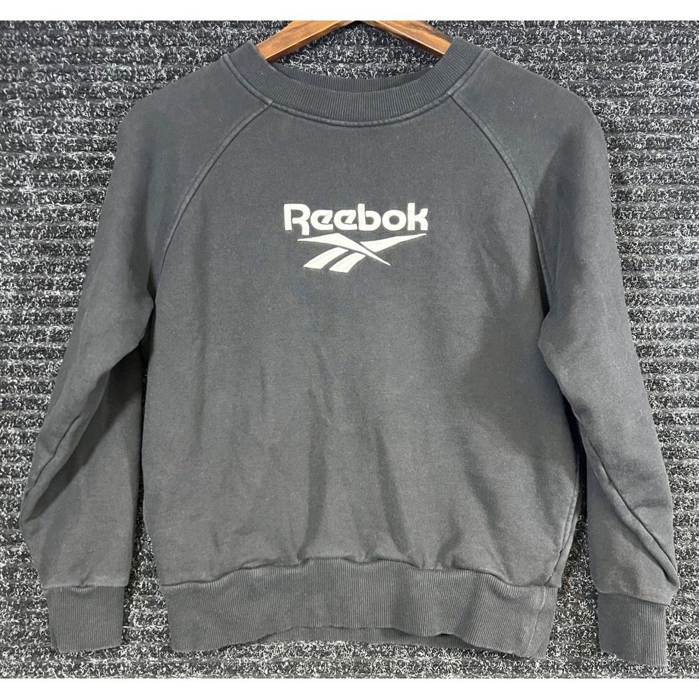 Vintage 90s Reebok Classic Sweatshirt‎ Pullover Crew Neck Logo Black Mens XS